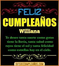GIF Frases de Cumpleaños Williana